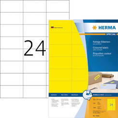 Etiket HERMA 4406 70x37mm geel 2400stuks