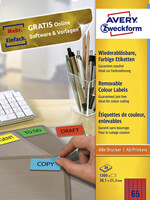 Avery Zweckform Etiquette Avery Zweckform L4790-20 38,1x21,2mm rouge 1300 pièces