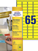 Avery Zweckform Etiquette Avery Zwecform L4793-20 38,1x21,2mm jaune 1300 pcs