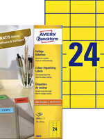 Avery Zweckform Etiket Avery Zweckform 3451 70x37mm geel 2400stuks