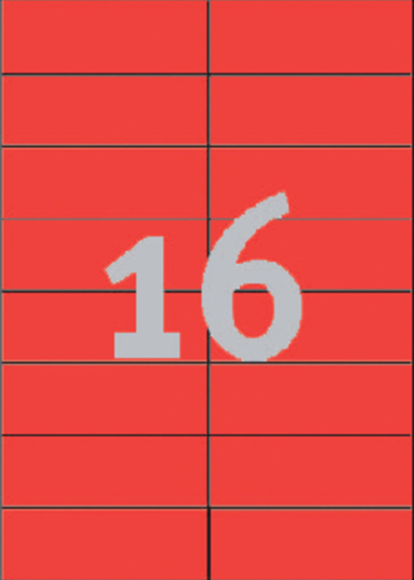 Avery Zweckform Etiket Avery Zweckform 3452 105x37mm rood 1600stuks