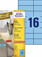 Avery Zweckform Etiket Avery Zweckform 3453 105x37mm blauw 1600stuks