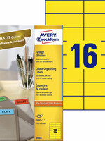 Avery Zweckform Etiket Avery Zweckform 3455 105x37mm geel 1600stuks