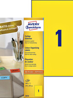 Avery Zweckform Etiquette Avery Zweckform 3473 210x297mm A4 jaune 100 pièces