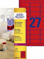 Avery Etiket Avery L6003-25 63.5x29.6 neon rood 675stuks
