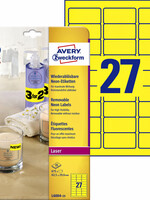 Avery Etiquette Avery L6004-25 63,5x29,6mm jaune néon 675 pièces