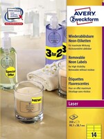 Avery Etiquette Avery L7263Y-25 99,1x38,1mm jaune néon 350 pièces