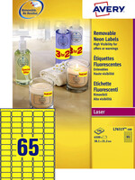 Avery Etiquette Avery L7651Y-100 38,1x21,2mm jaune néon 6500 pièces