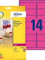 Avery Etiket Avery L7263Y-100 99.1x38.1mm neon geel 1400stuks