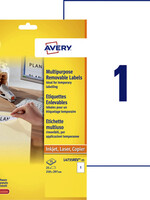 Avery Etiket Avery L4735REV-25 210x297mm A4 afneembaar wit 25stuks