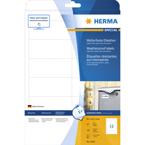 Herma Etiket HERMA 4595 97x42.3mm folie wit