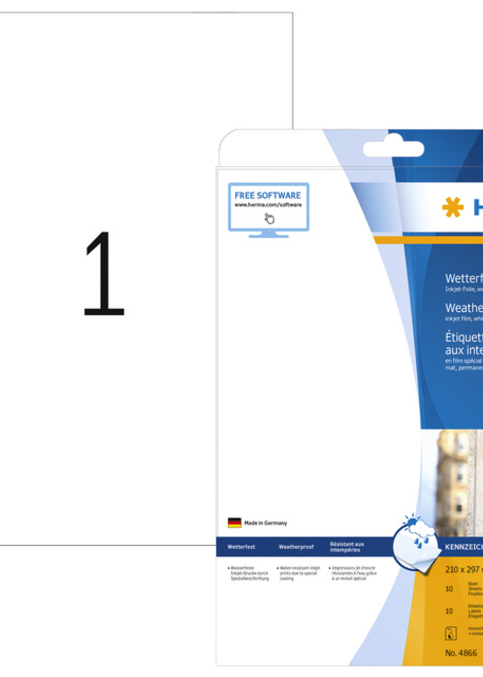 Herma Etiket HERMA 4866 210x297mm weerbestendig wit 10stuks