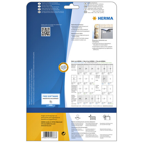 Herma Etiket HERMA 4866 210x297mm weerbestendig wit 10stuks