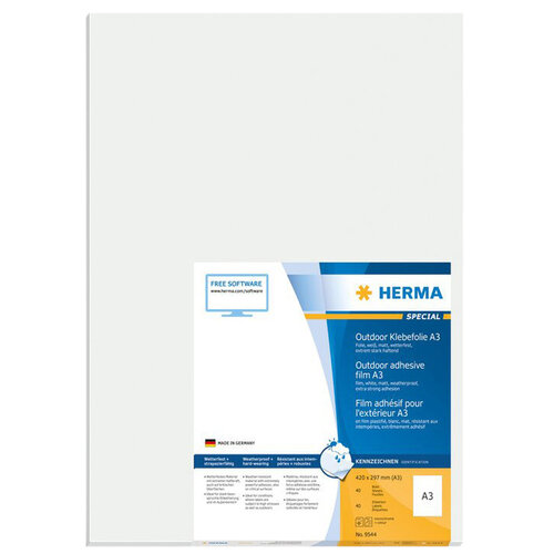 Herma Etiket HERMA 9544 297x420mm weerbestendig wit 40stuks