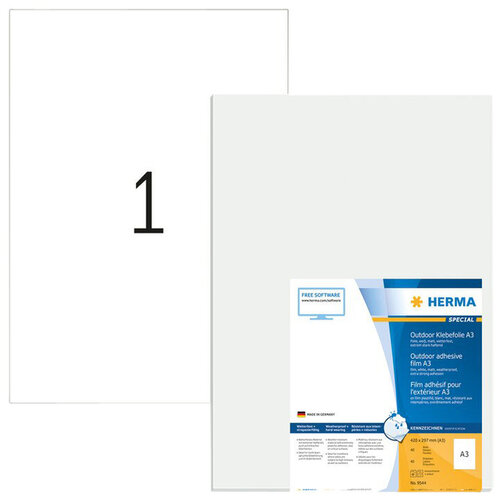 Herma Etiquette HERMA 9544 297x420mm résistante aux intempéries blanc 40pcs