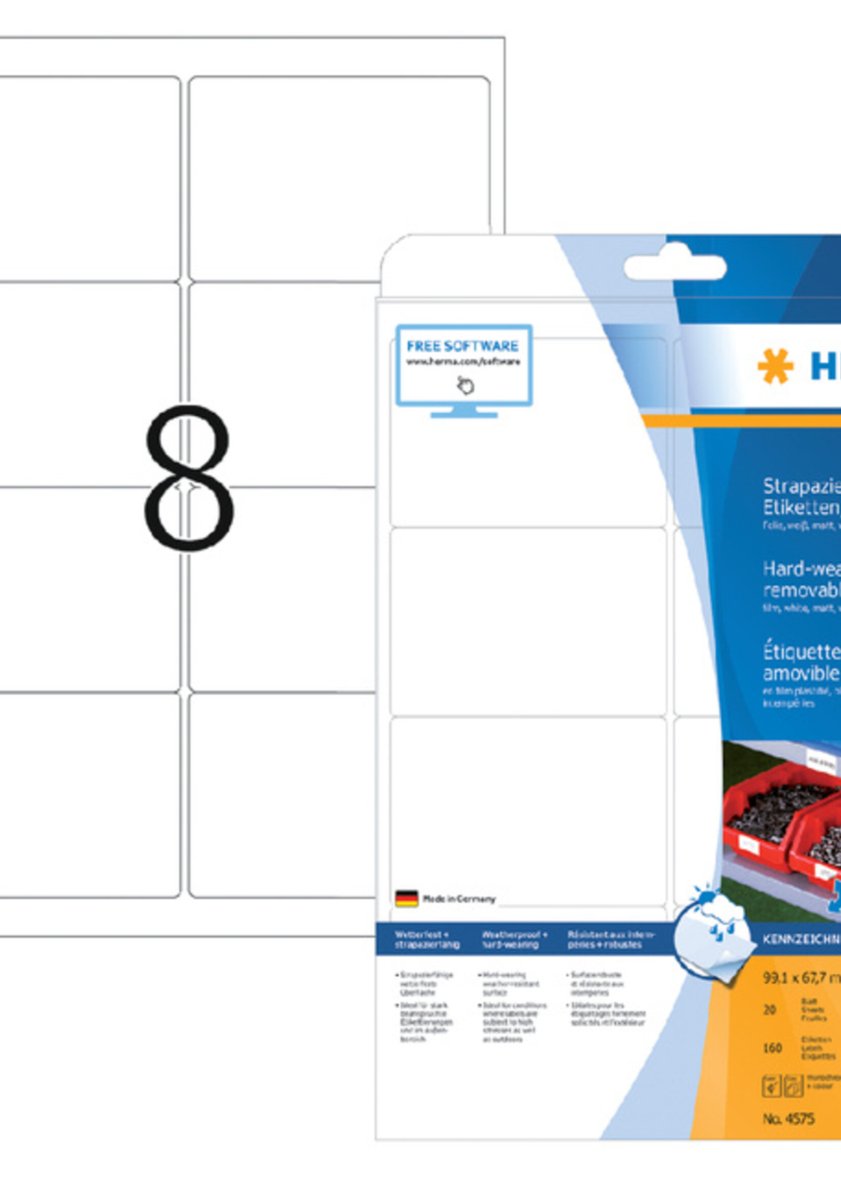 Herma Etiquette HERMA 4575 99,1x67,7mm 160 pièces