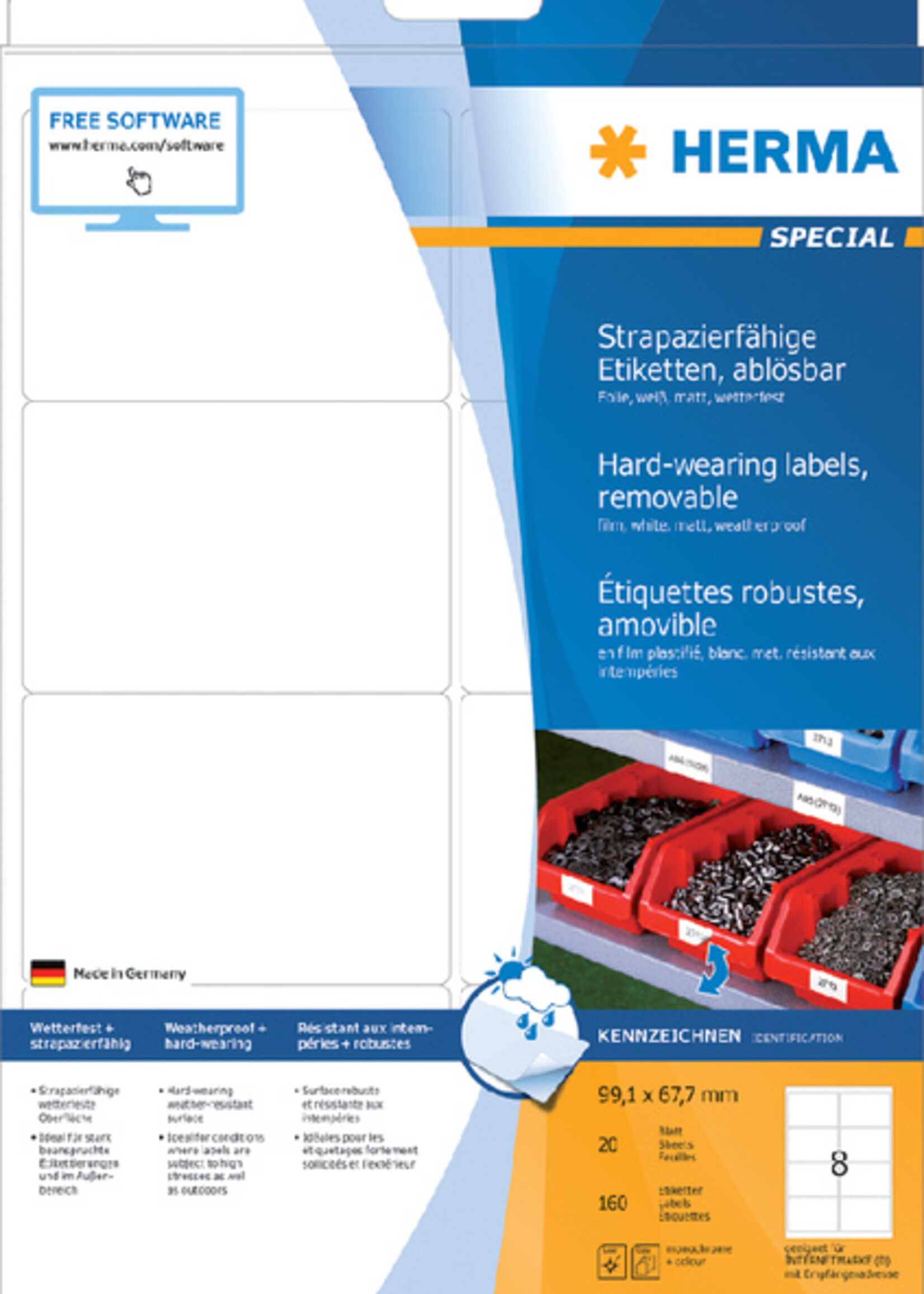 Herma Etiquette HERMA 4575 99,1x67,7mm 160 pièces
