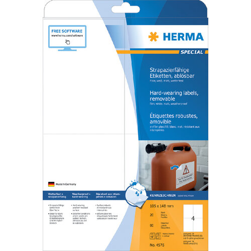 Herma Etiquette HERMA 4576 105x148mm 80 pièces