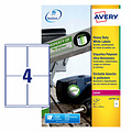 Avery Etiket Avery L4774-20 99.1x139mm polyester wit 80stuks