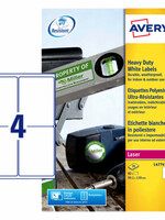 Avery Etiket Avery L4774-20 99.1x139mm polyester wit 80stuks