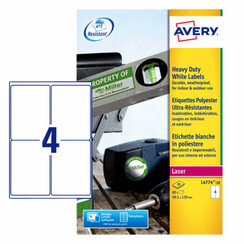 Etiquette film Avery L4774-20 99,1x139mm blanc 80 pièces