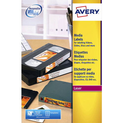 Avery Etiket Avery L7666-25 70x52mm voor 3.5 inch  disk 250stuks