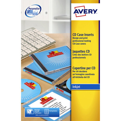 Avery Cd inlegkaart Avery J8435-25 151x117mm