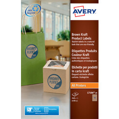 Etiket Avery L7106-20 60mm bruin 240stuks