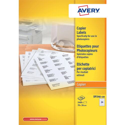 Avery Etiket Avery DP246-100 70x36mm wit 2400stuks