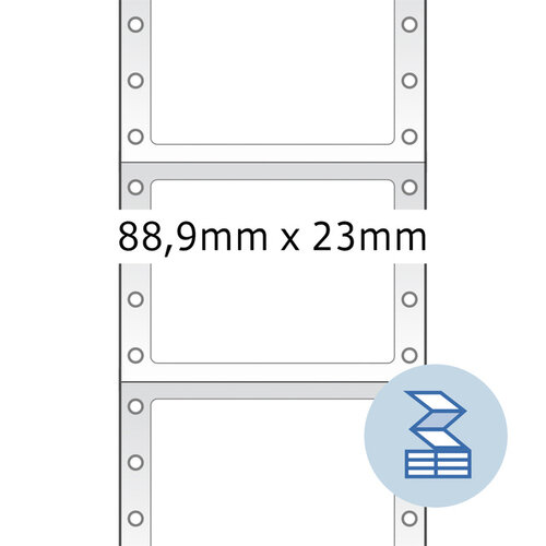 Herma Etiket HERMA 8160 88.9x23mm 1-baans wit 2000stuks