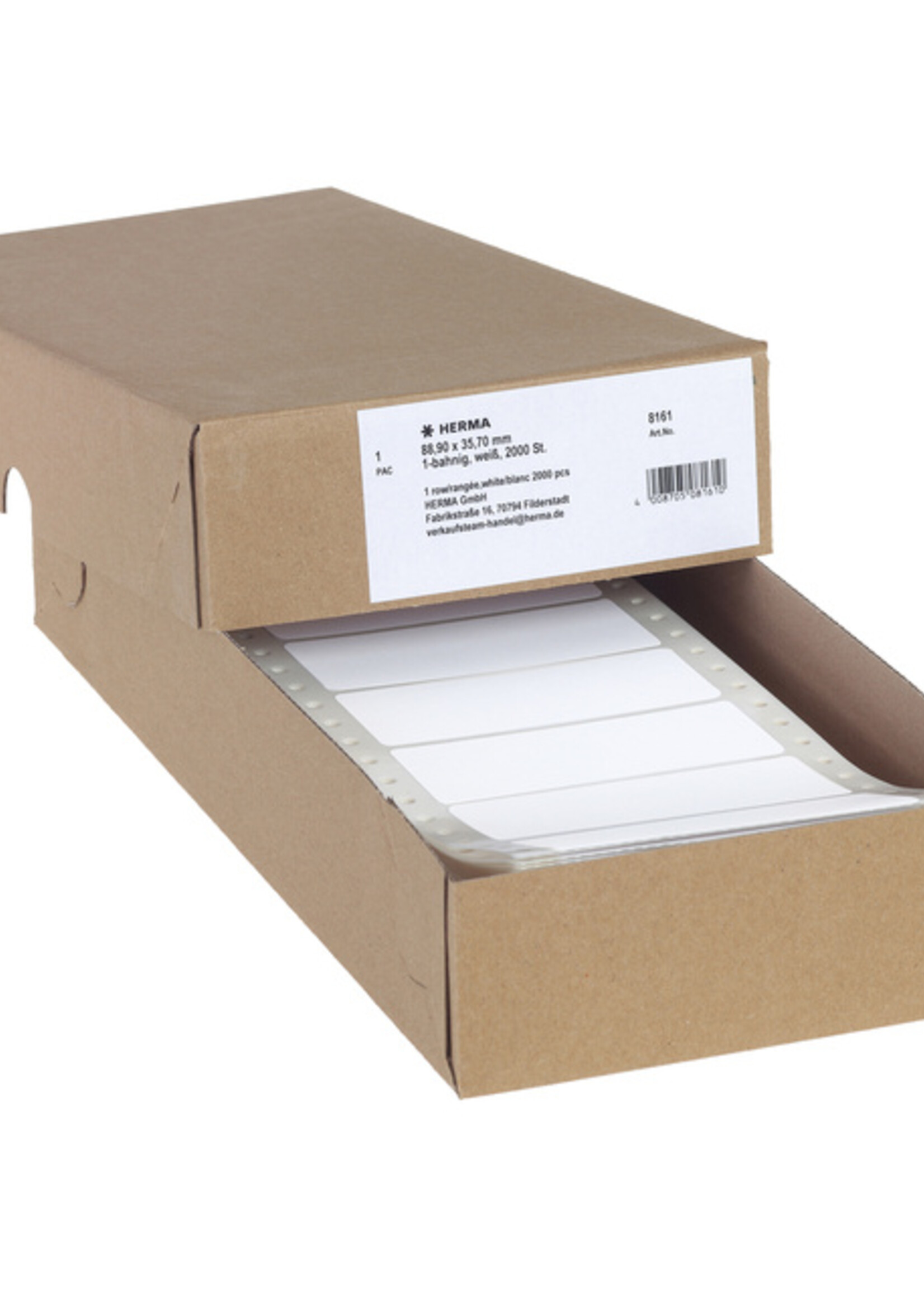 Herma Etiquette HERMA 8161 88,9x35,7mm 1 rangée blanc 2000 pièces