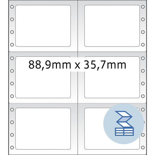 Herma Etiket HERMA 8220 88.9x35.7mm 2-baans wit 8000stuks