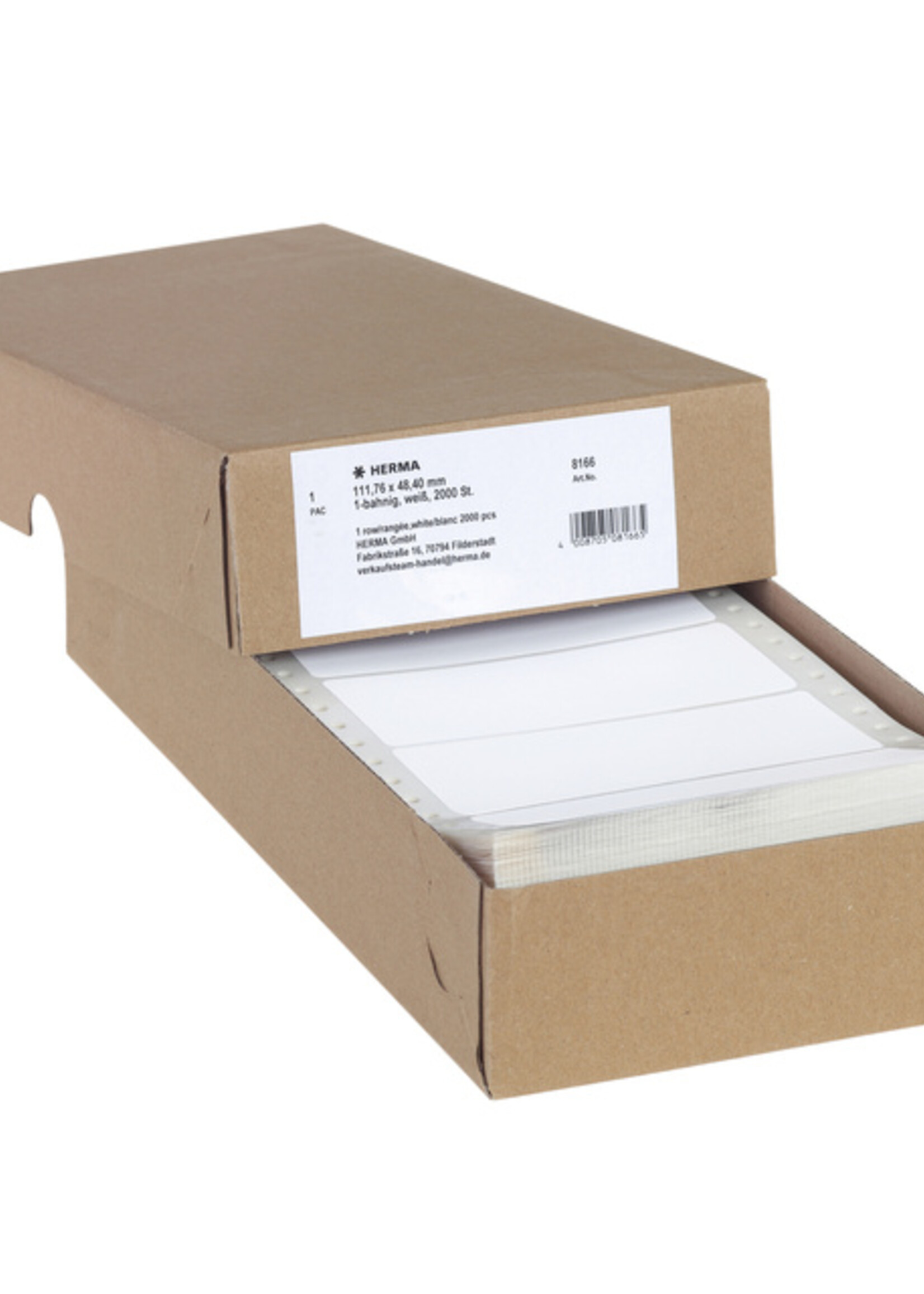 Herma Etiket HERMA 8166 111.7x48.4mm 1-baans wit 2000stuks