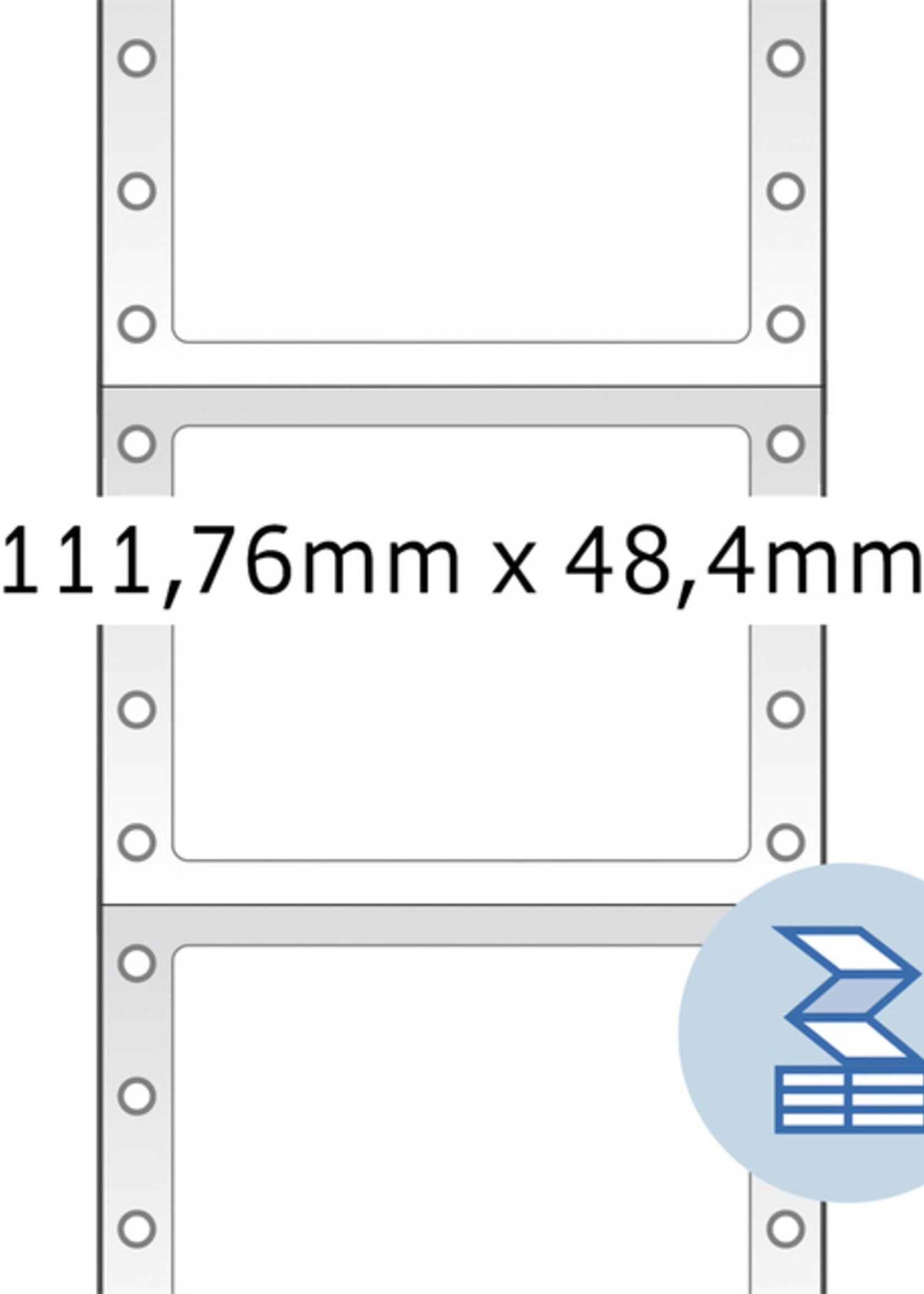 Herma Etiket HERMA 8166 111.7x48.4mm 1-baans wit 2000stuks