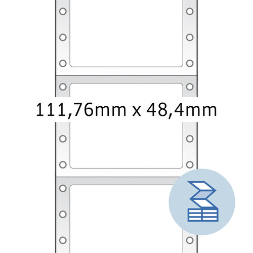 Herma Etiket HERMA 8166 111.7x48.4mm 1-baans wit 2000stuks