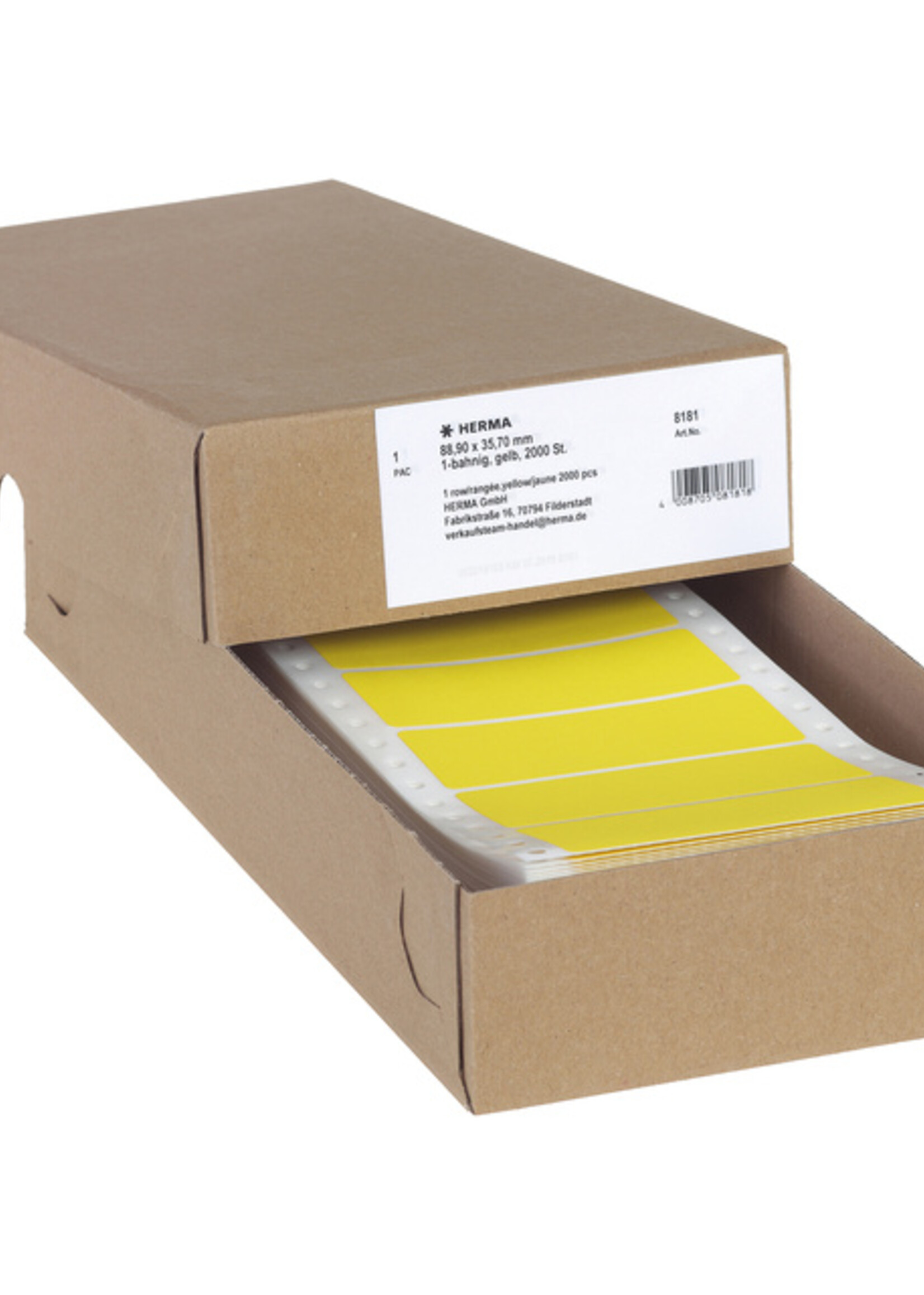 Herma Etiquette HERMA 8181 88,9x35,7mm 1 rangée jaune 2000 ps