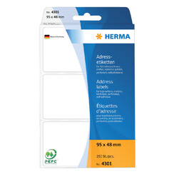 Etiket HERMA adres 4301 95x48mm 250stuks zig-zag