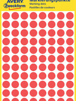Avery Zweckform Etiket Avery Zweckform 3010 rond 8mm rood 416stuks