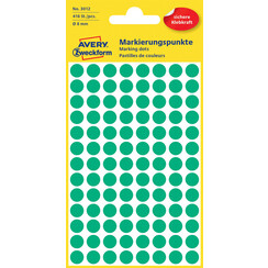 Etiquette Avery Zweckform 3012 rond 8mm vert 416 pcs