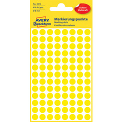 Etiquette Avery Zweckform 3013 rond 8mm jaune 416 pcs