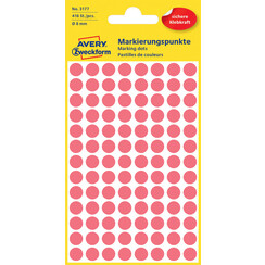 Etiquette Avery Zweckform 3117 rond 8mm rouge 416 pcs