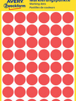 Avery Zweckform Etiket Avery Zweckform 3141 rond 12mm rood 270stuks