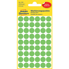 Etiquette Avery Zweckform 3149 rond 12mm vert 270 pcs