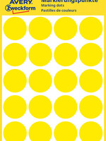 Avery Zweckform Etiquette Avery Zweckform 3007 rond 18mm jaune 96 pcs