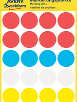 Avery Zweckform Etiquette Avery Zweckform 3089 rond 18mm assorti 96 pcs
