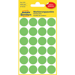 Etiket Avery Zweckform 3174 rond 18mm lichtgroen 96stuks