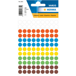 Etiket HERMA 1831 rond 8mm assorti 540stuks