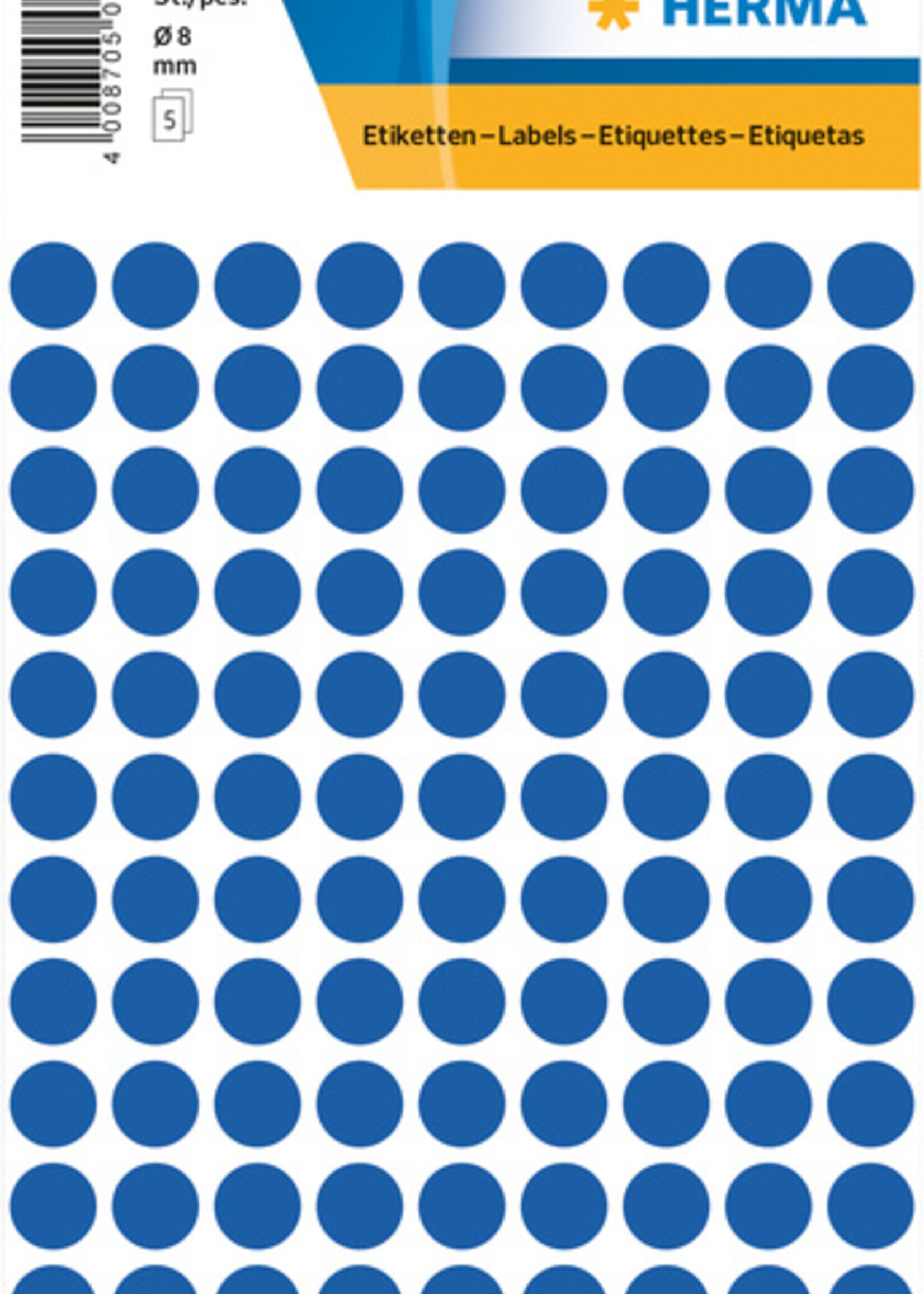 Herma Etiquette HERMA 1833 rond 8mm bleu foncé 540 pièces