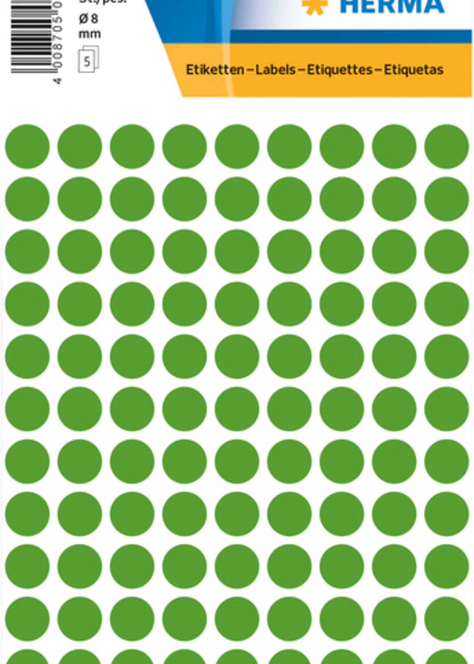 Herma Etiquette HERMA 1835 rond 8mm vert foncé 540 pièces
