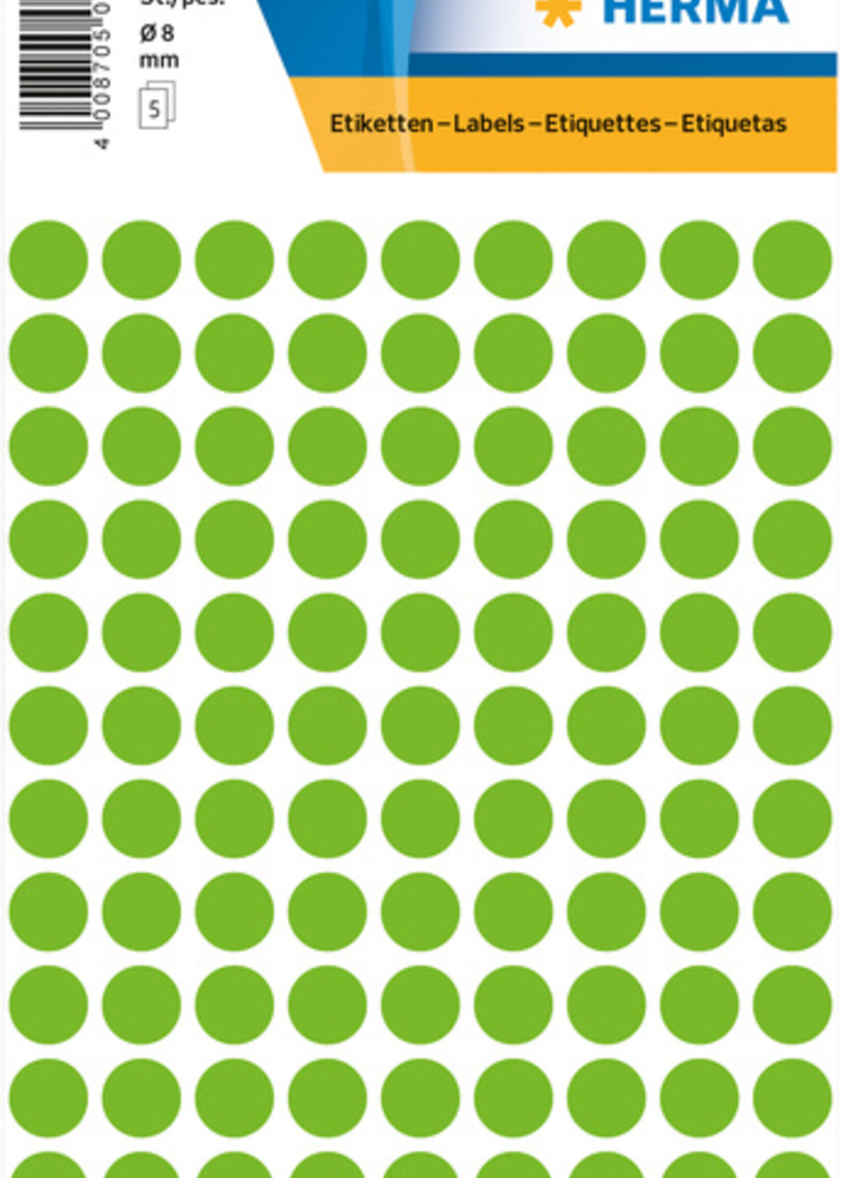 Herma Etiquette HERMA 1845 rond 8mm vert 540 pièces